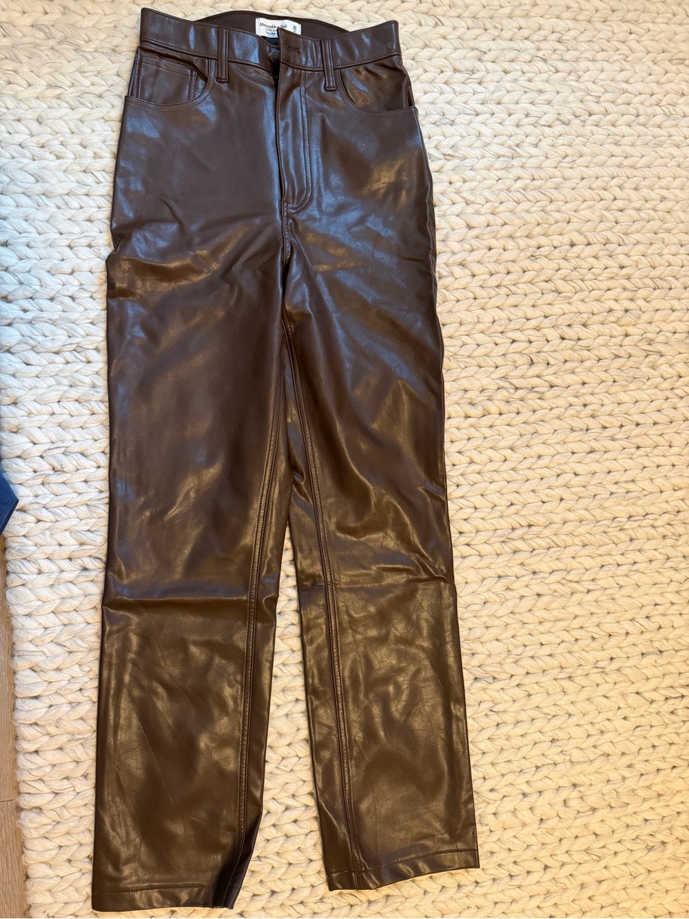 Abercrombie & Fitch Dark Brown Faux Leather Pants